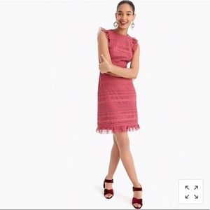 J Crew Cap-Sleeve Lace Ruffle Dress, sz 16